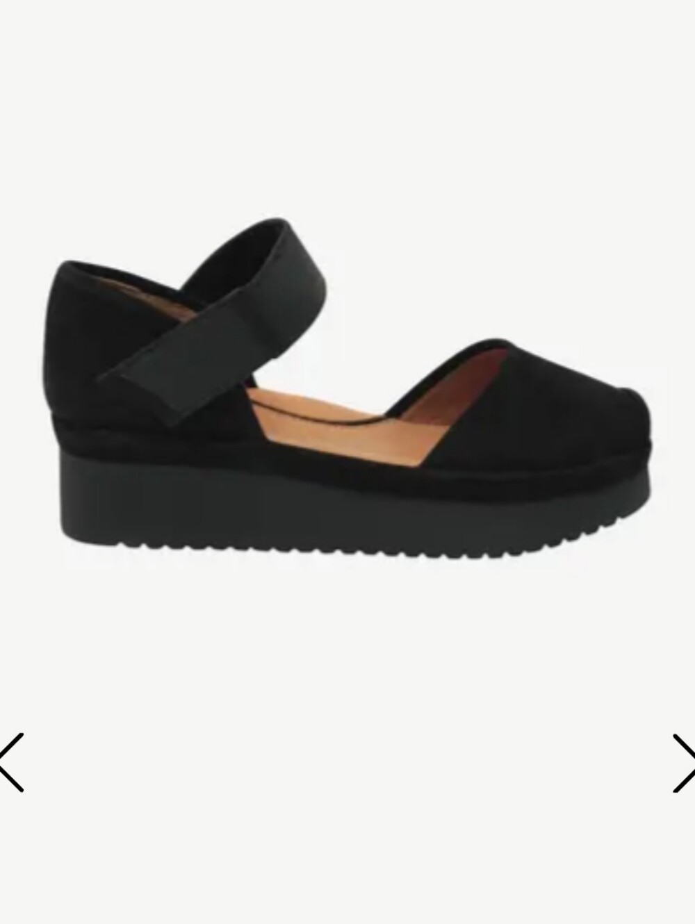 L'Amour Black Platform Mary Jane with Ankle Strap